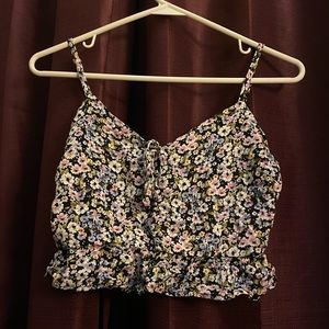 Sky and sparrow black peplum tank top